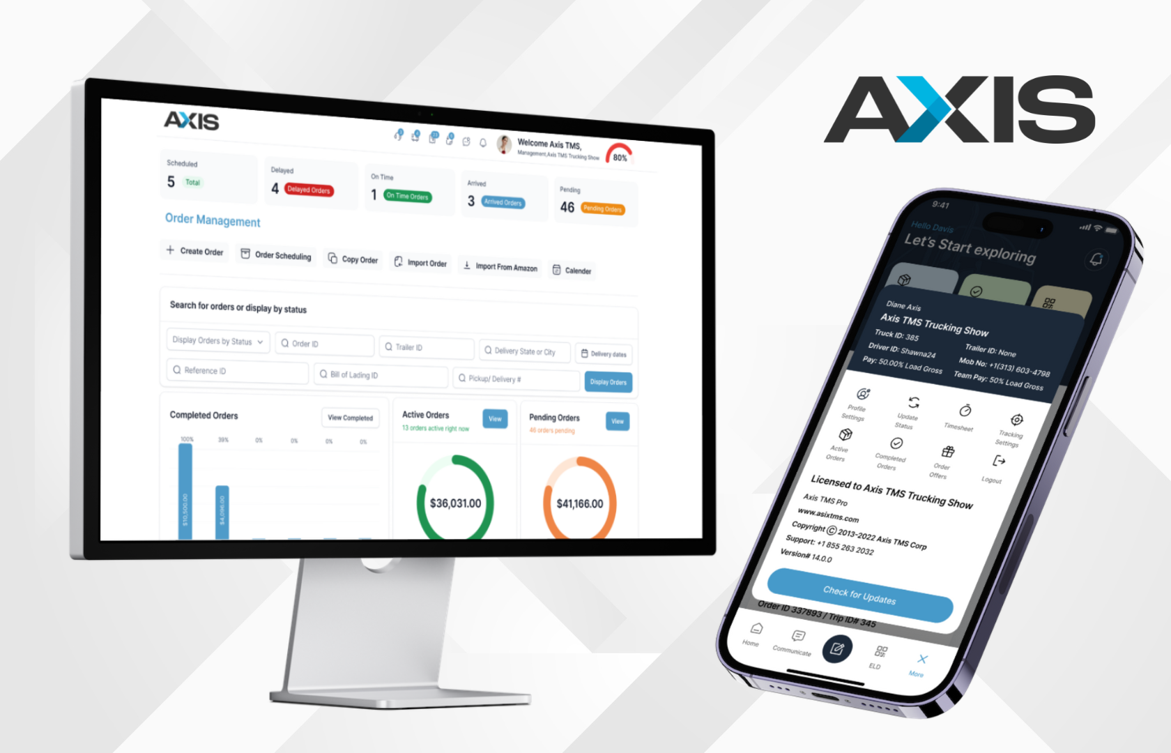 screenshot of Axis TMS